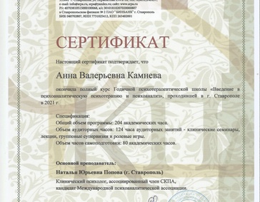 Вводный курс в психоанализ и психоаналитическую психотерапию